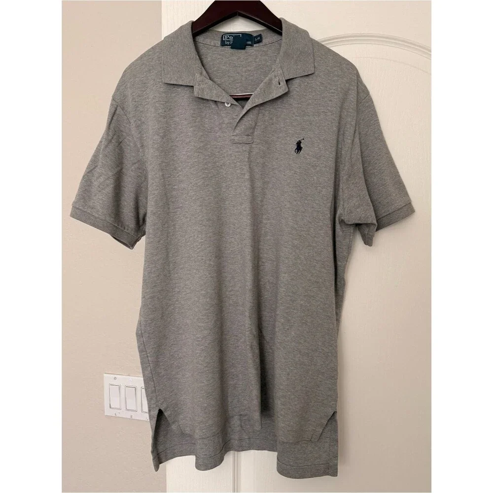 Polo Ralph Lauren Classic Fit Jersey Polo Shirt Gray Men’s Large Pony Logo